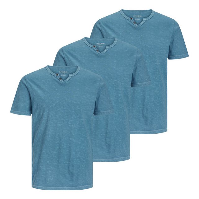 Jack & Jones T-Shirt 3er Pack Shirts mit Splitneck-Ausschnitt und zwei Deko günstig online kaufen