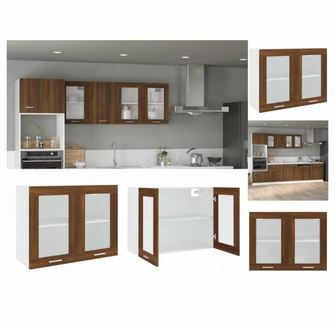 vidaXL Unterschrank Hängeschrank Glas Braun Eichen-Optik 80x31x60 cm Holzwe günstig online kaufen