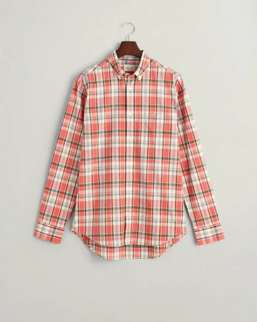 Gant Blusenshirt REG COTTON LINEN CHECK SHIRT, SUNSET PINK günstig online kaufen