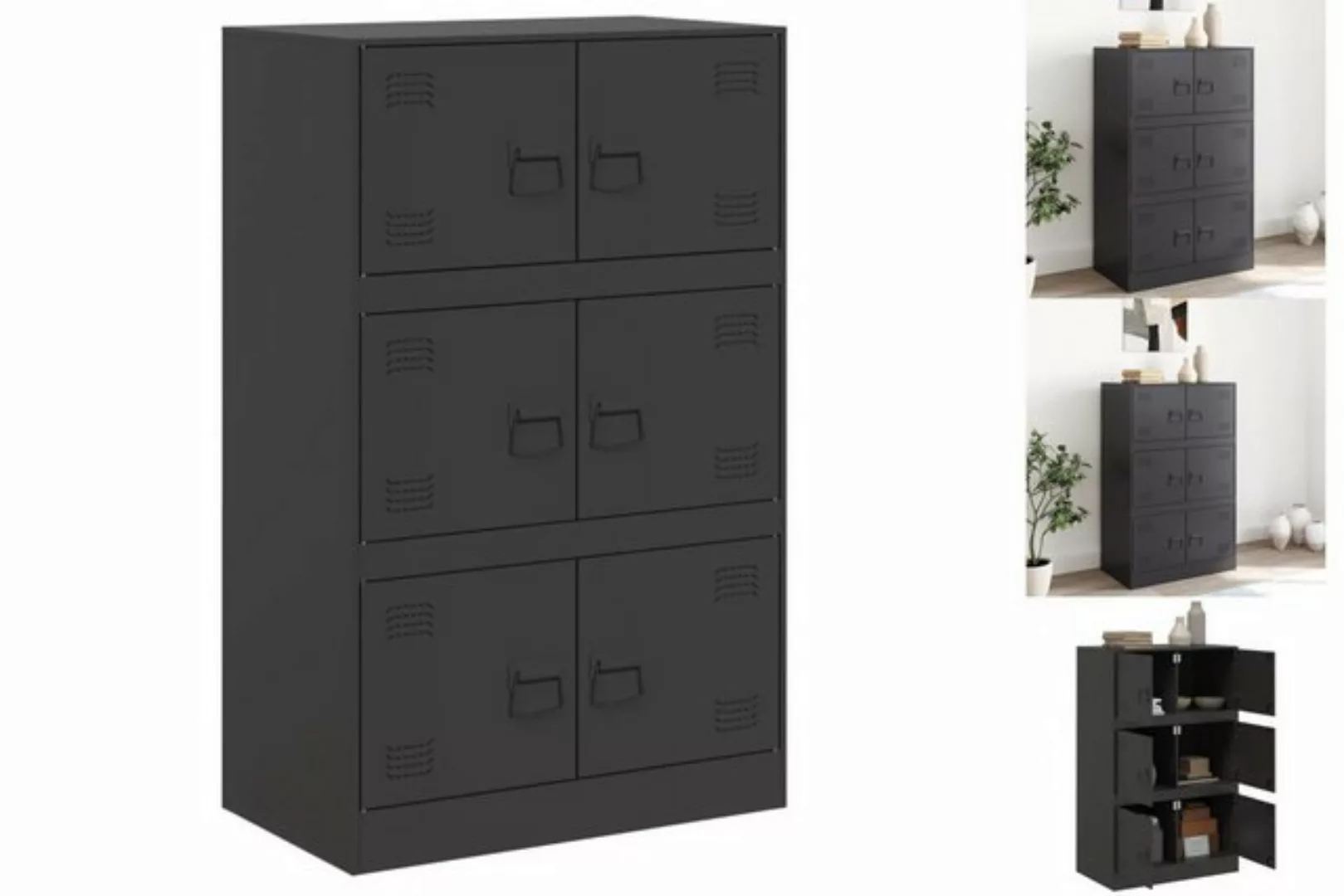 vidaXL Mehrzweckschrank Sideboard Schwarz 67x39x107 cm Stahl günstig online kaufen