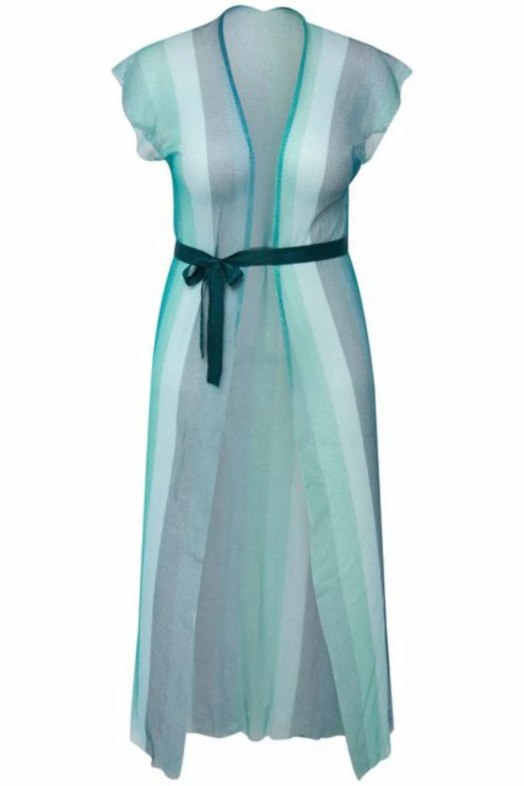 Ulla Popken Sommerkleid Kaftan Glitzermesh Streifen offene Form Halbarm günstig online kaufen