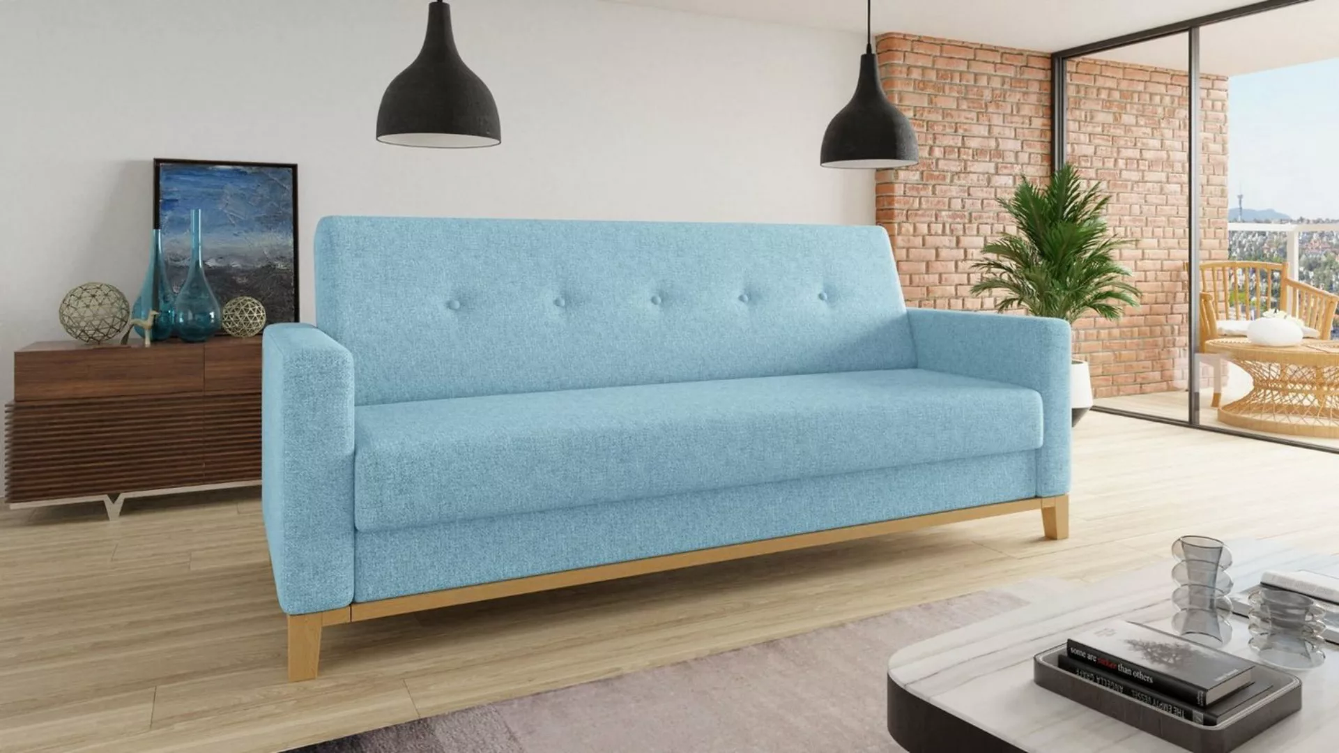 Sofnet Schlafsofa Wood, mit Schlaffunktion und Bettkasten, Bettsofa mit Hol günstig online kaufen