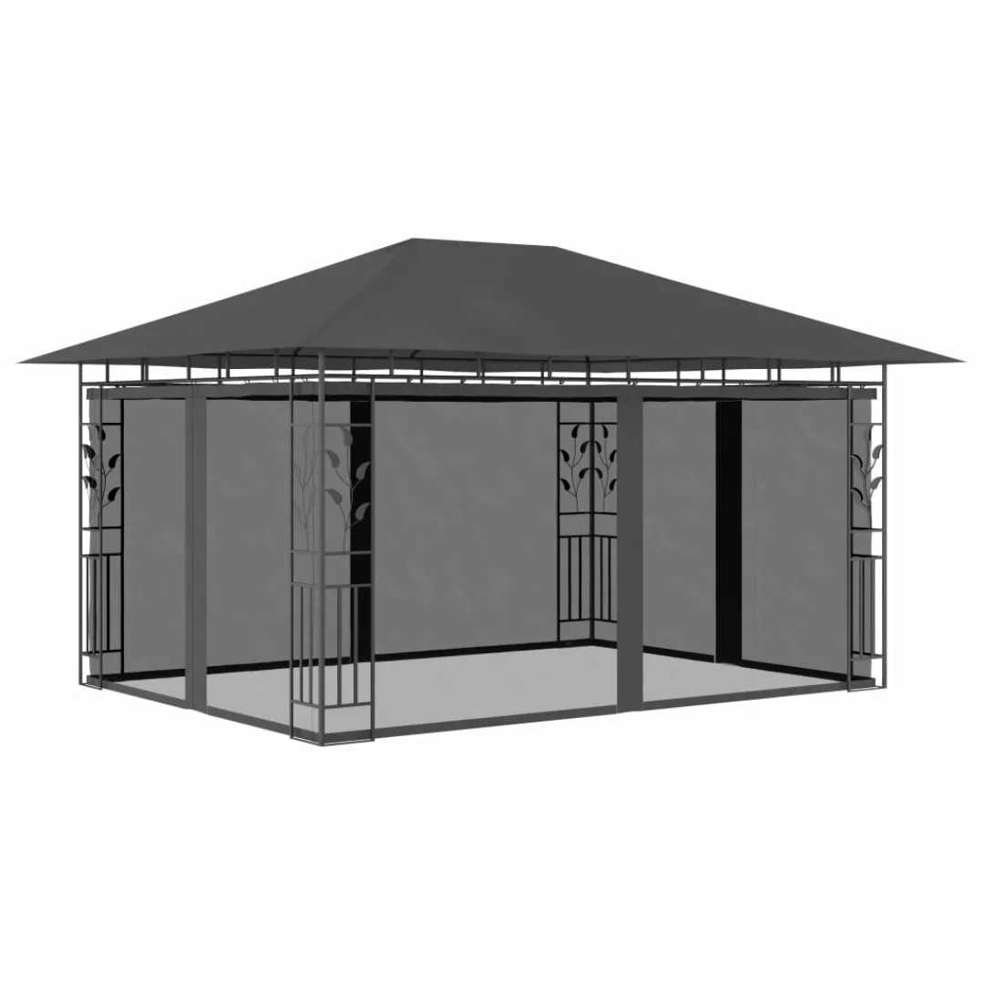 Pavillon Mit Moskitonetz 4x3x2,73 M Anthrazit 180 G/m² günstig online kaufen