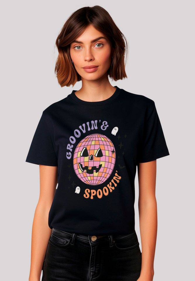 F4NT4STIC T-Shirt Retro Halloween Groovin and spookin Disco ball Premium Qu günstig online kaufen