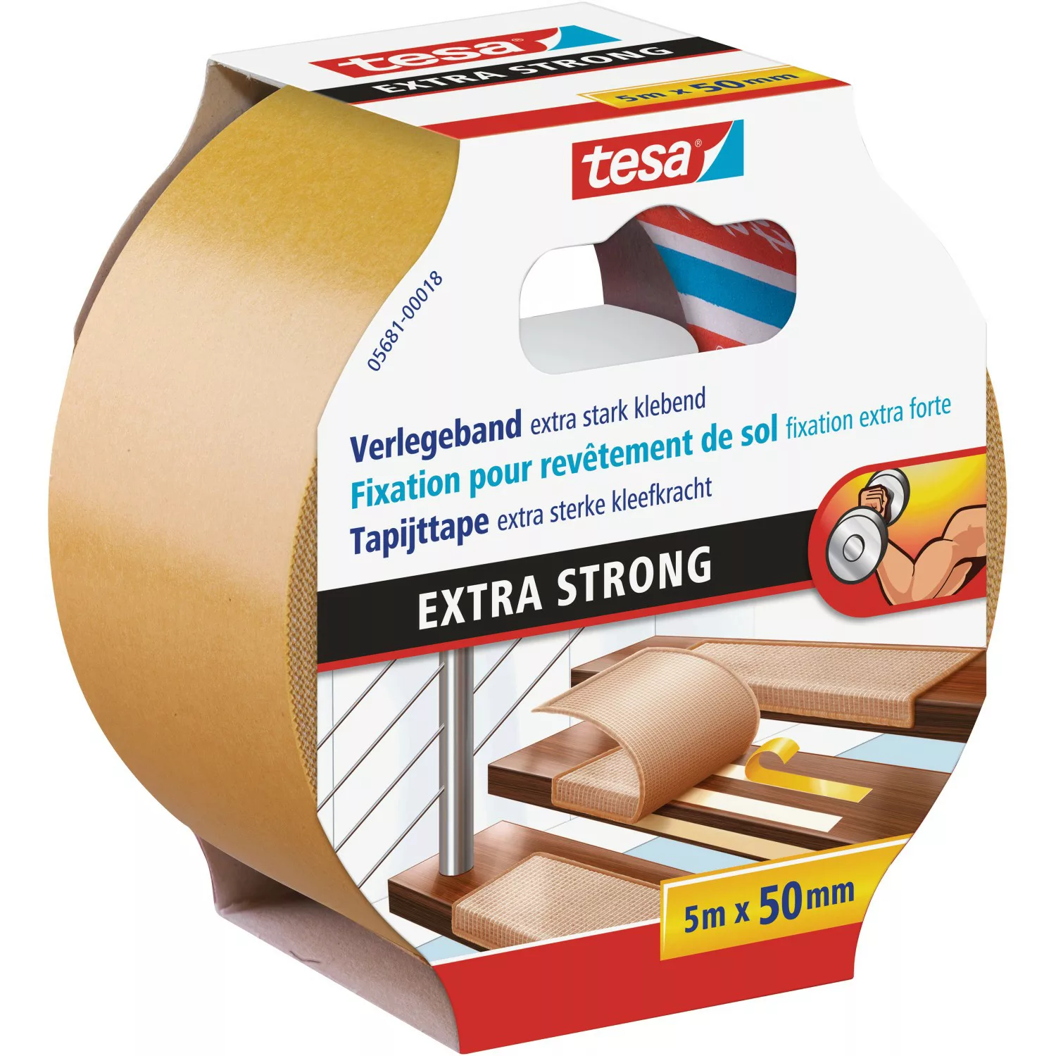 Tesa Verlegeband extra stark klebend 5 m x 50 mm günstig online kaufen