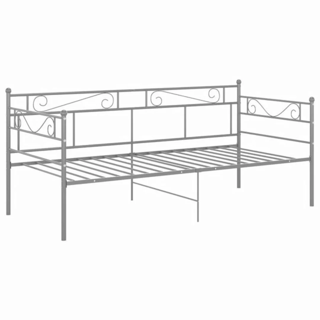 Schlafsofa Bettgestell Grau Metall 90x200 Cm günstig online kaufen