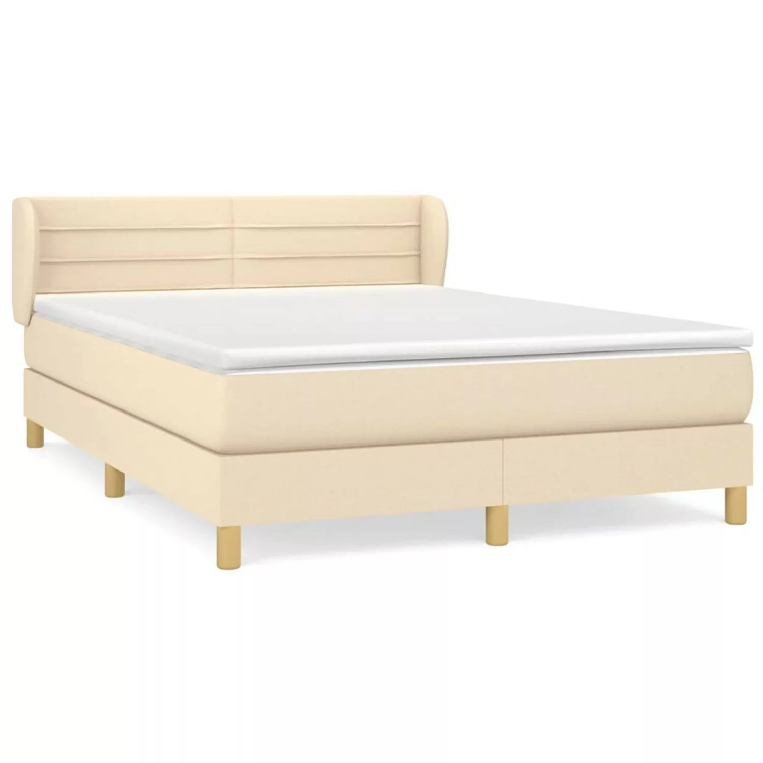 vidaXL Boxspringbett mit Matratze Creme 140x190 cm Stoff1368688 günstig online kaufen