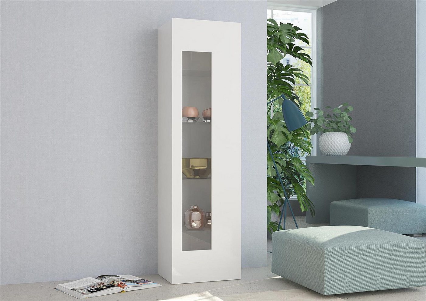 Web Furniture Vitrine 45 x 160 x 34 cm (B/H/T) günstig online kaufen