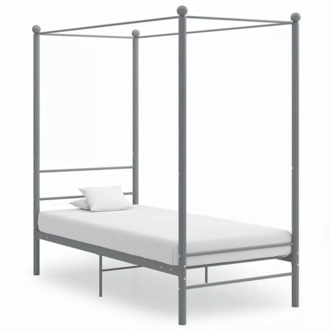 furnicato Bett Himmelbett Grau Metall 100x200 cm günstig online kaufen