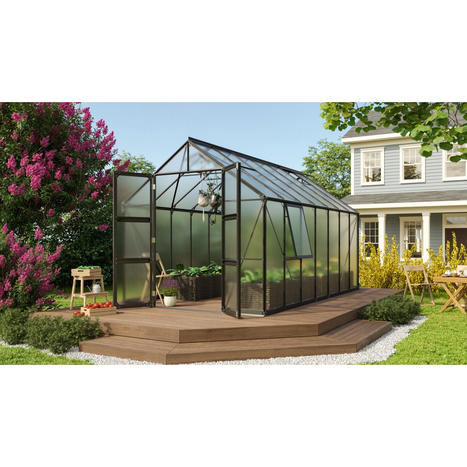 Vitavia Gewächshaus Olymp 11500 HKP 6 mm Schwarz B 257 cm x T 449 cm günstig online kaufen