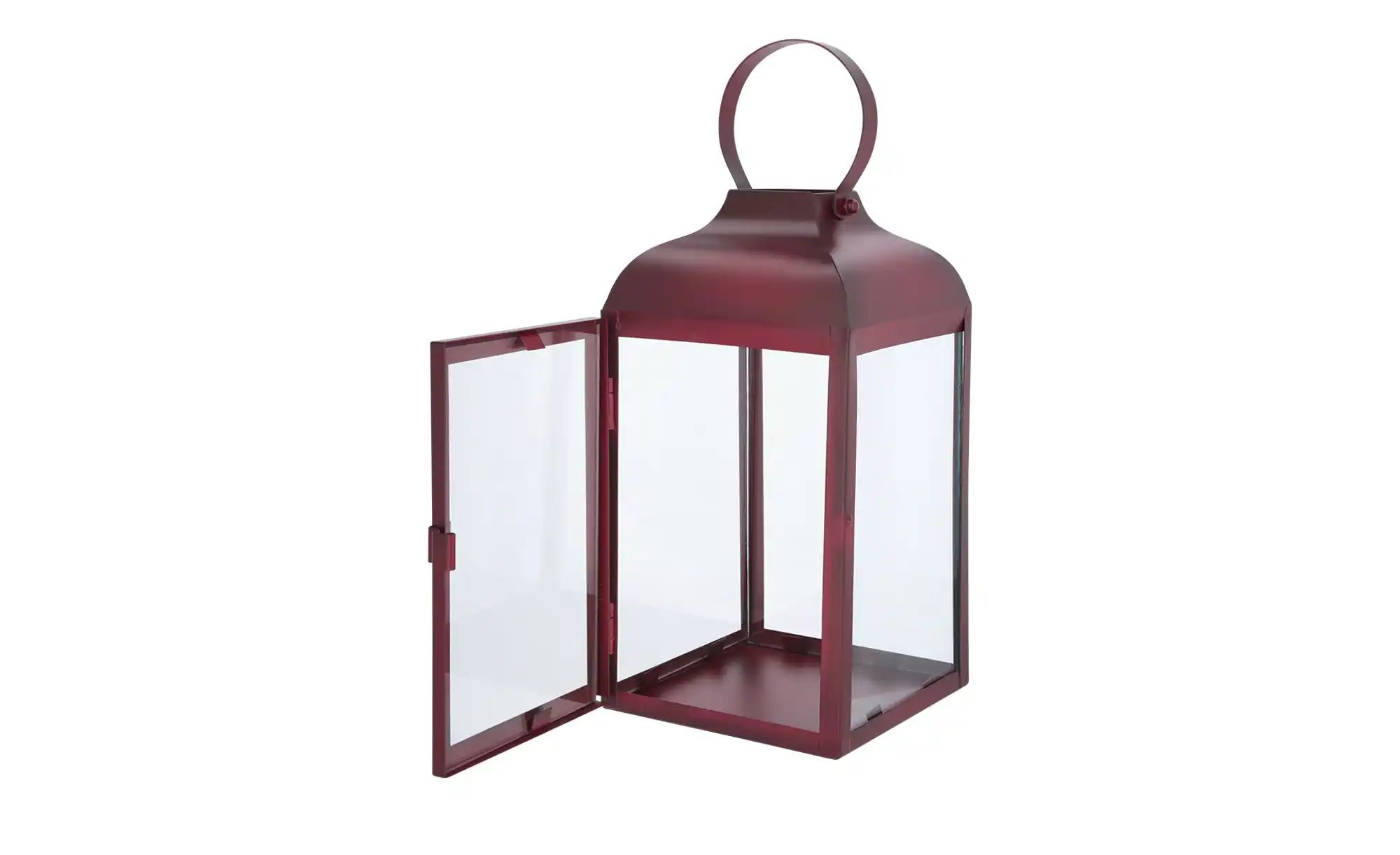 Laterne ¦ rot ¦ Eisen, Glas ¦ Maße (cm): B: 13,5 H: 25,5 T: 13 Accessoires günstig online kaufen