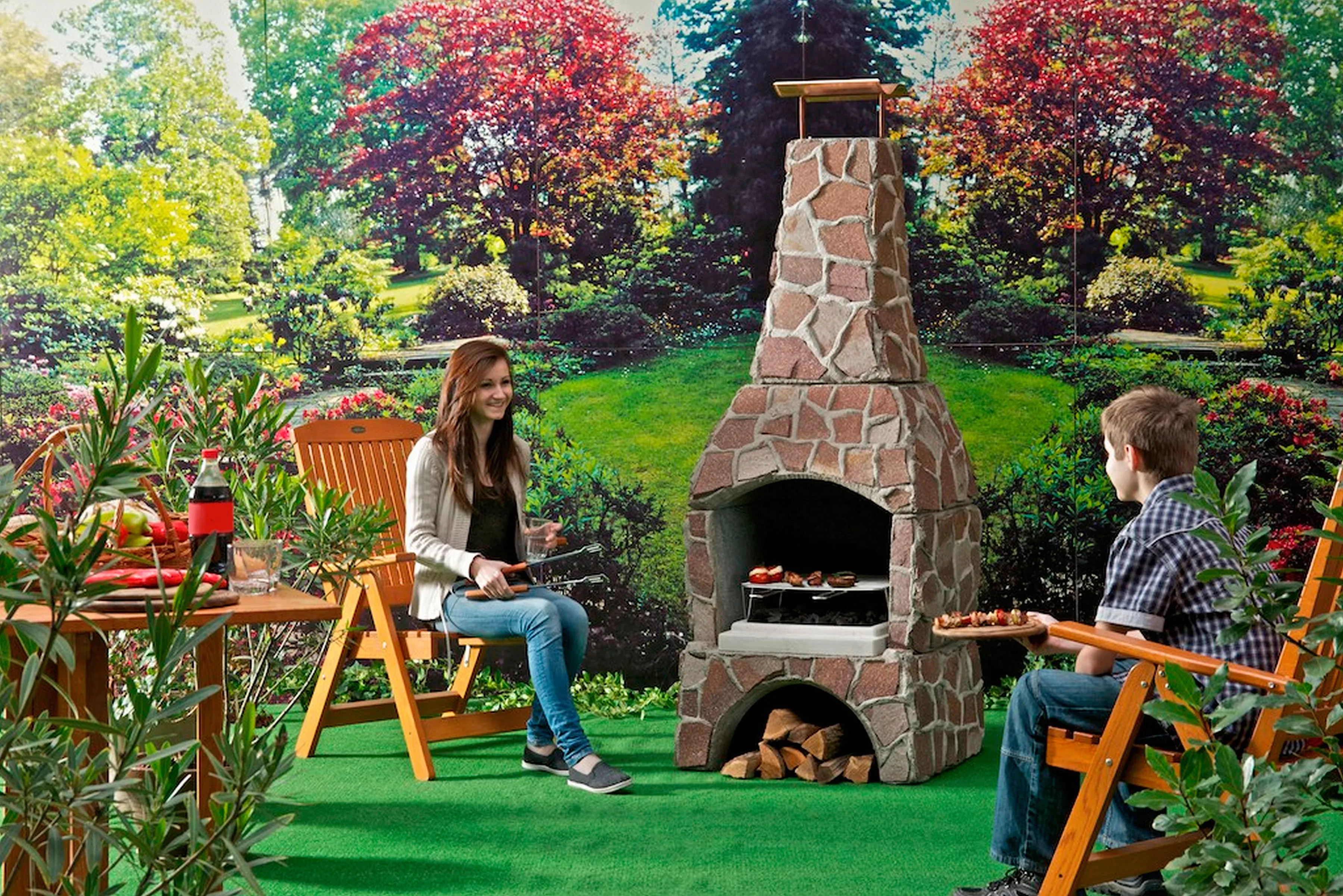 WELLFIRE Grillkamin "Landau", BxTxH: 80x77x202 cm günstig online kaufen