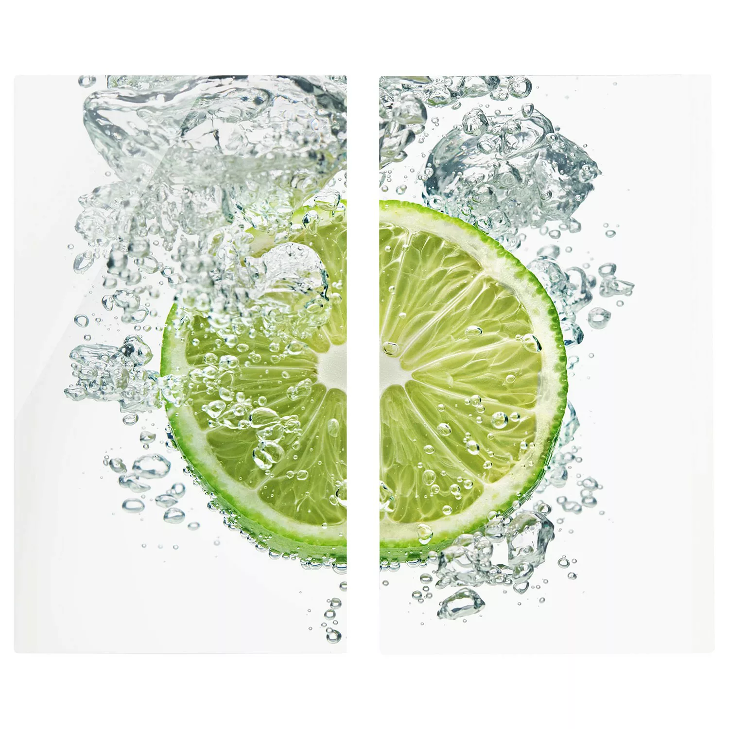 2-teilige Herdabdeckplatte Glas Kulinarisch Lime Bubbles günstig online kaufen
