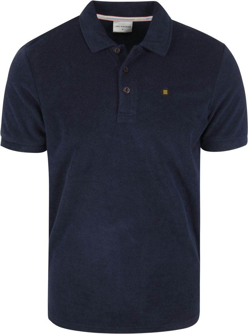 No Excess Struktur Poloshirt Dunkelblau - Größe M günstig online kaufen