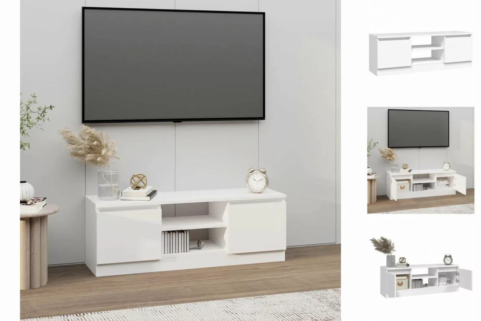 vidaXL TV-Schrank TV-Schrank mit Tür Weiß 102x30x36 cm TV-Lowboard günstig online kaufen