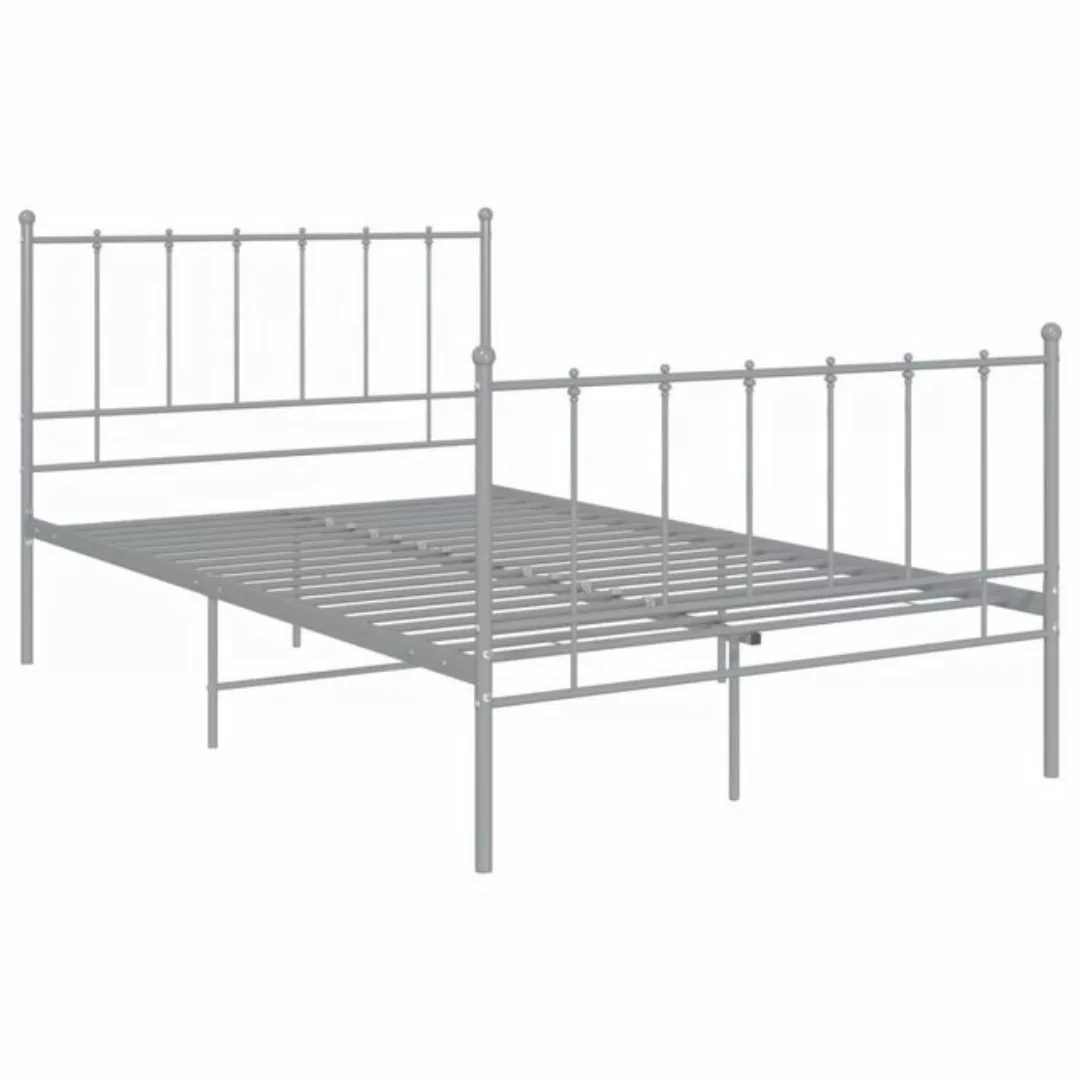 furnicato Bettgestell Bett Grau Metall 120x200 cm (1-tlg) günstig online kaufen