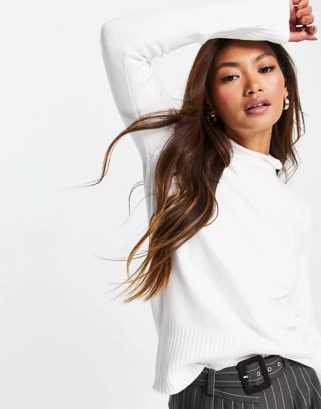French Connection – Hochgeschlossener Pullover in Weiß günstig online kaufen