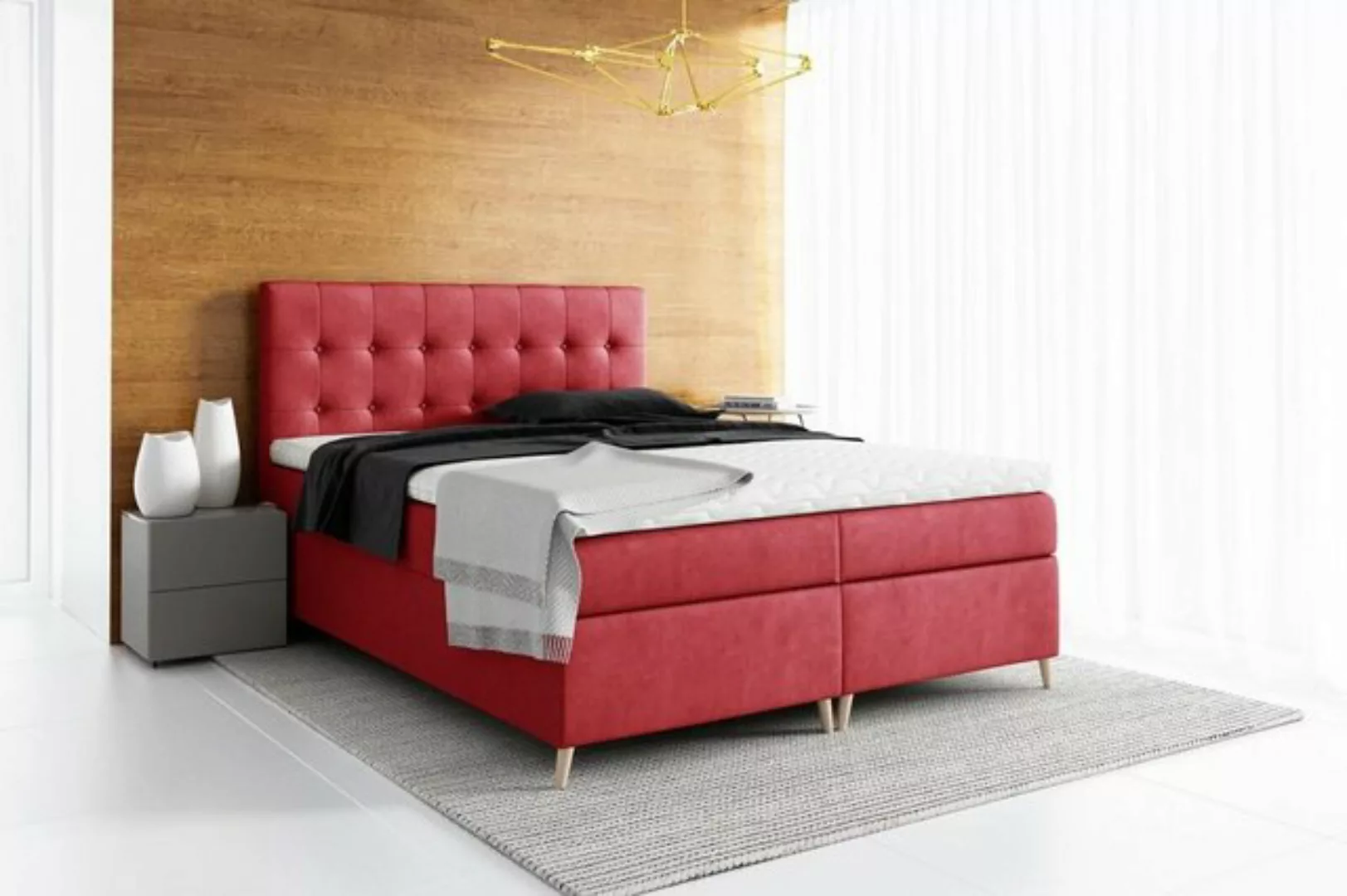 JVmoebel Bett, Polsterbett Bett Boxspringbett Design Doppel Hotel Modern Be günstig online kaufen