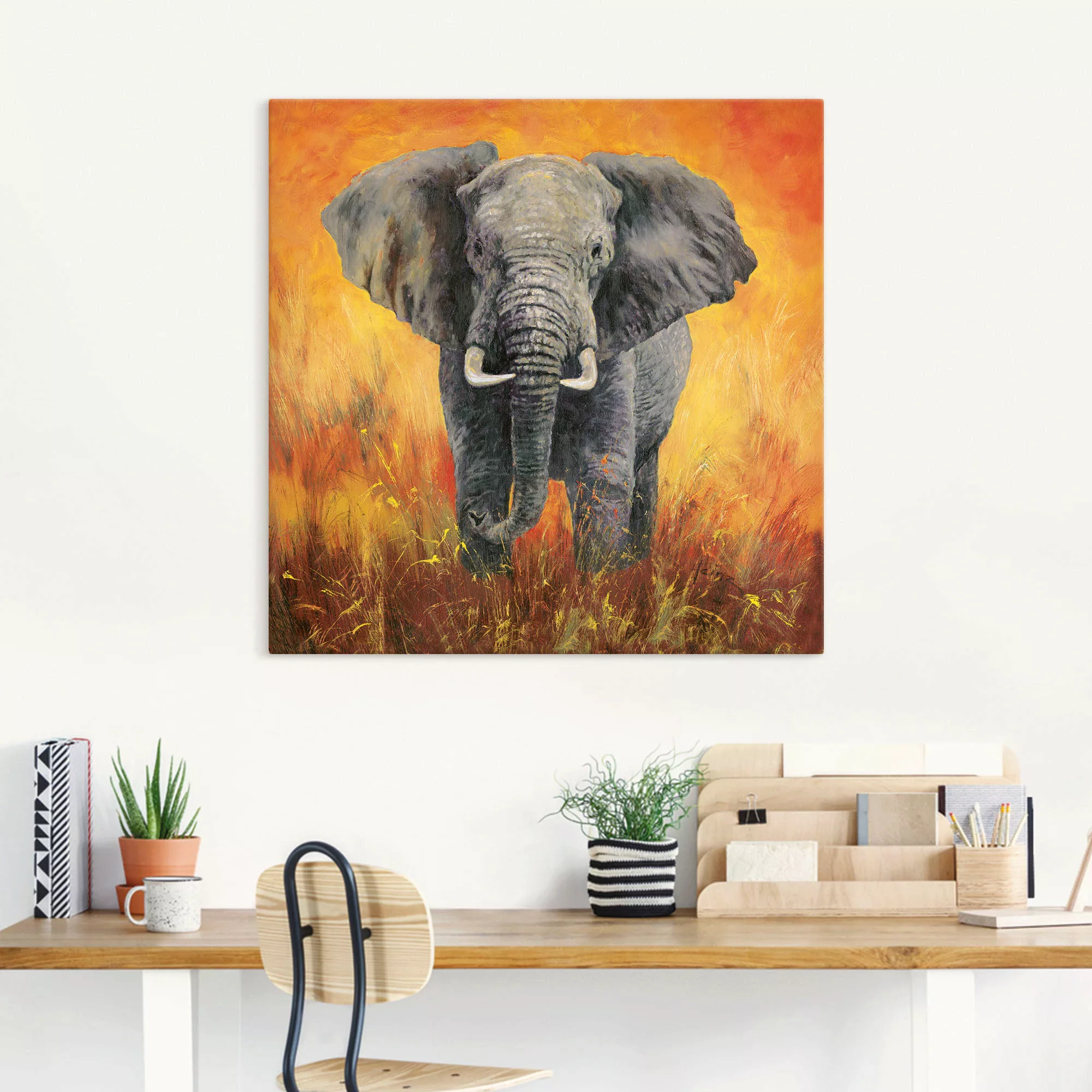 Artland Wandbild "Porträt Elefant", Elefanten Bilder, (1 St.), als Alubild, günstig online kaufen