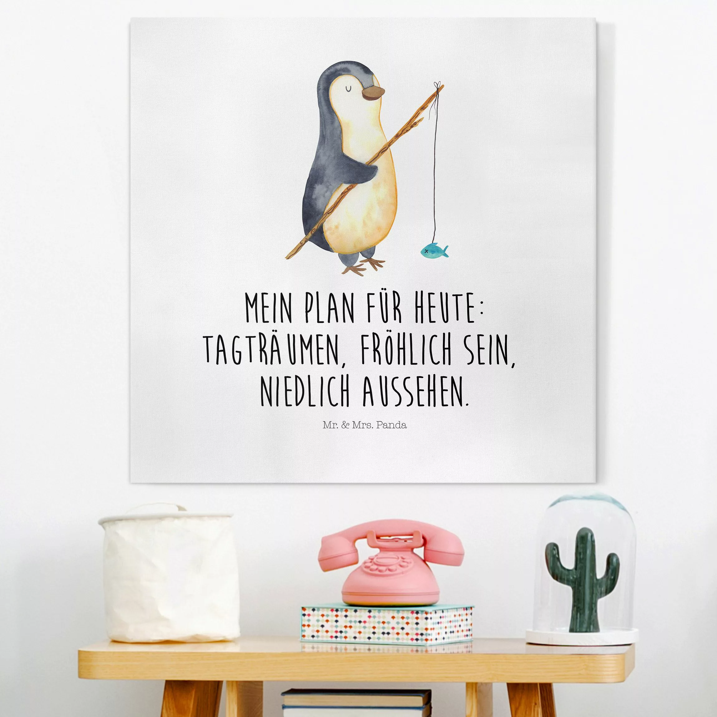 Leinwandbild Mr. & Mrs. Panda - Pinguin - Tagträumen günstig online kaufen