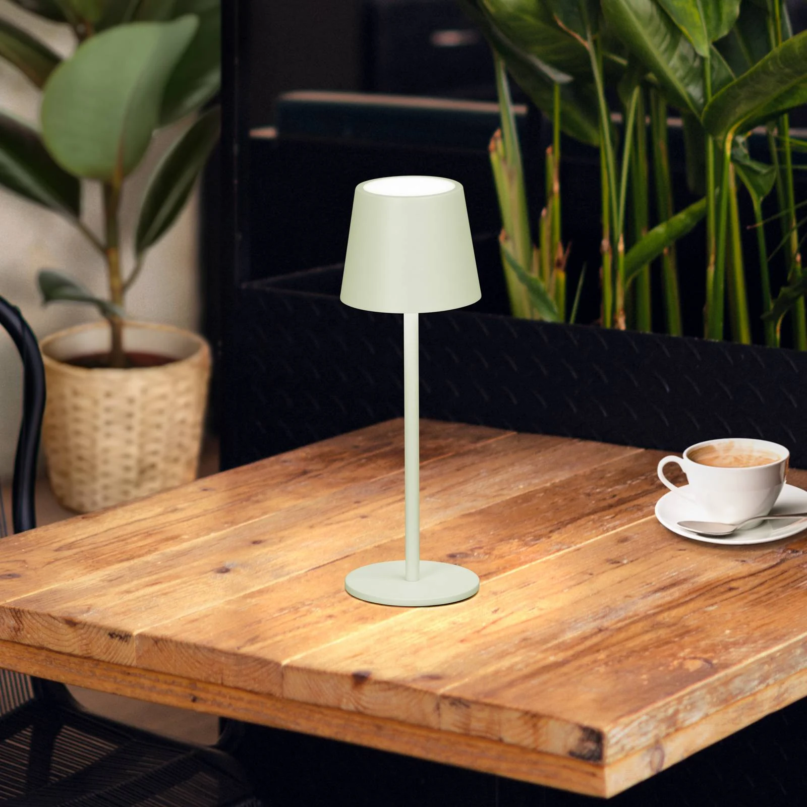 LED-Akku-Tischleuchte Roxi, mintgrün, Metall, IP54, Dimmer günstig online kaufen