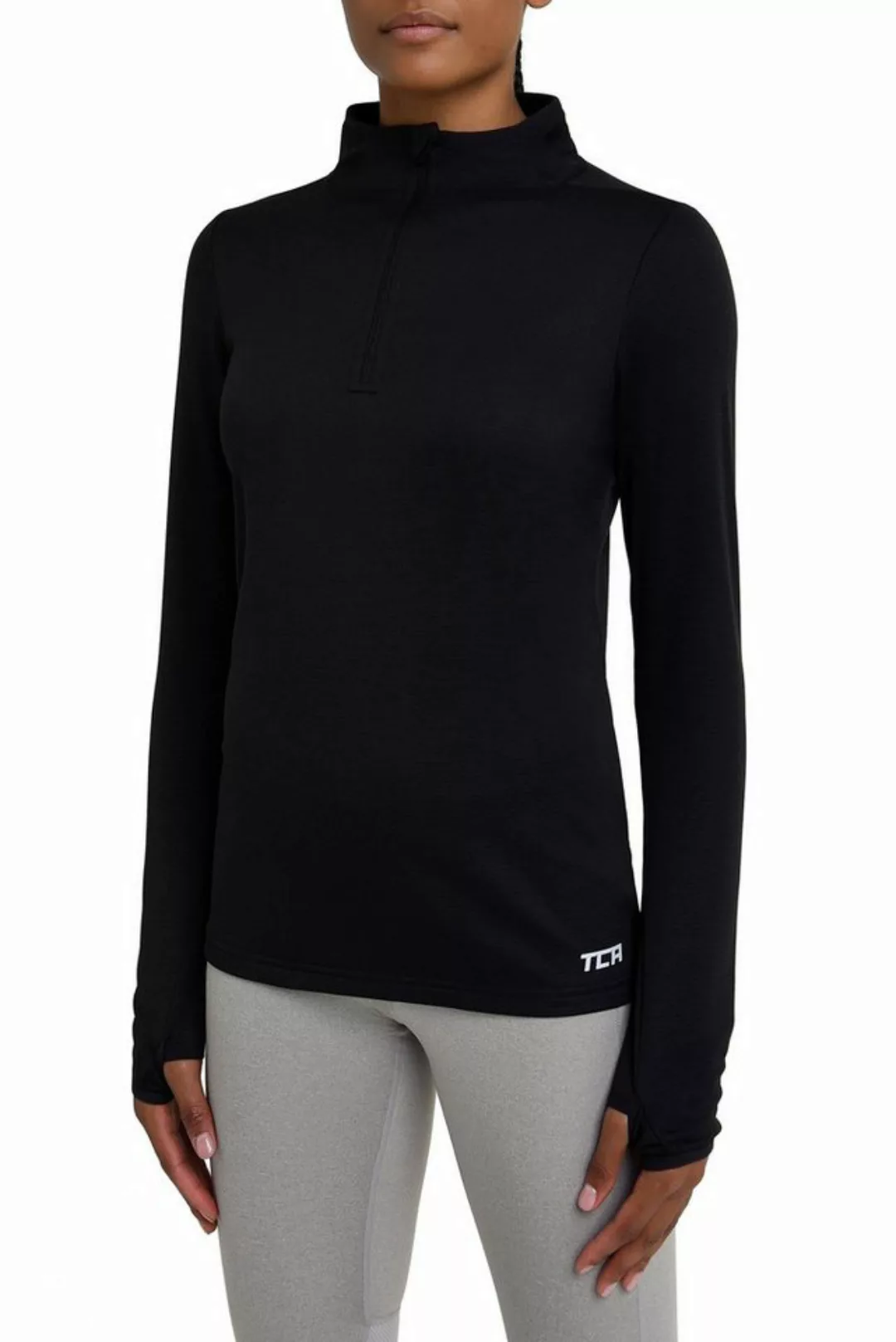 TCA Langarmshirt Damen Sport Shirt Langarm - Schwarz (1-tlg) günstig online kaufen