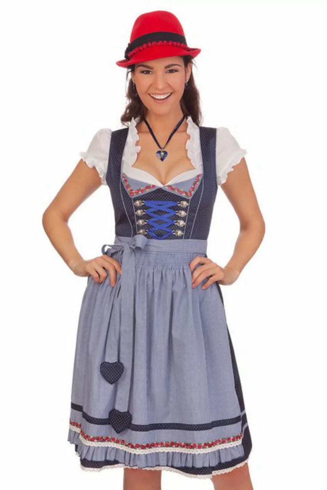 Krüger Madl Dirndl Midi Dirndl 2tlg. - EVELYN - blau günstig online kaufen