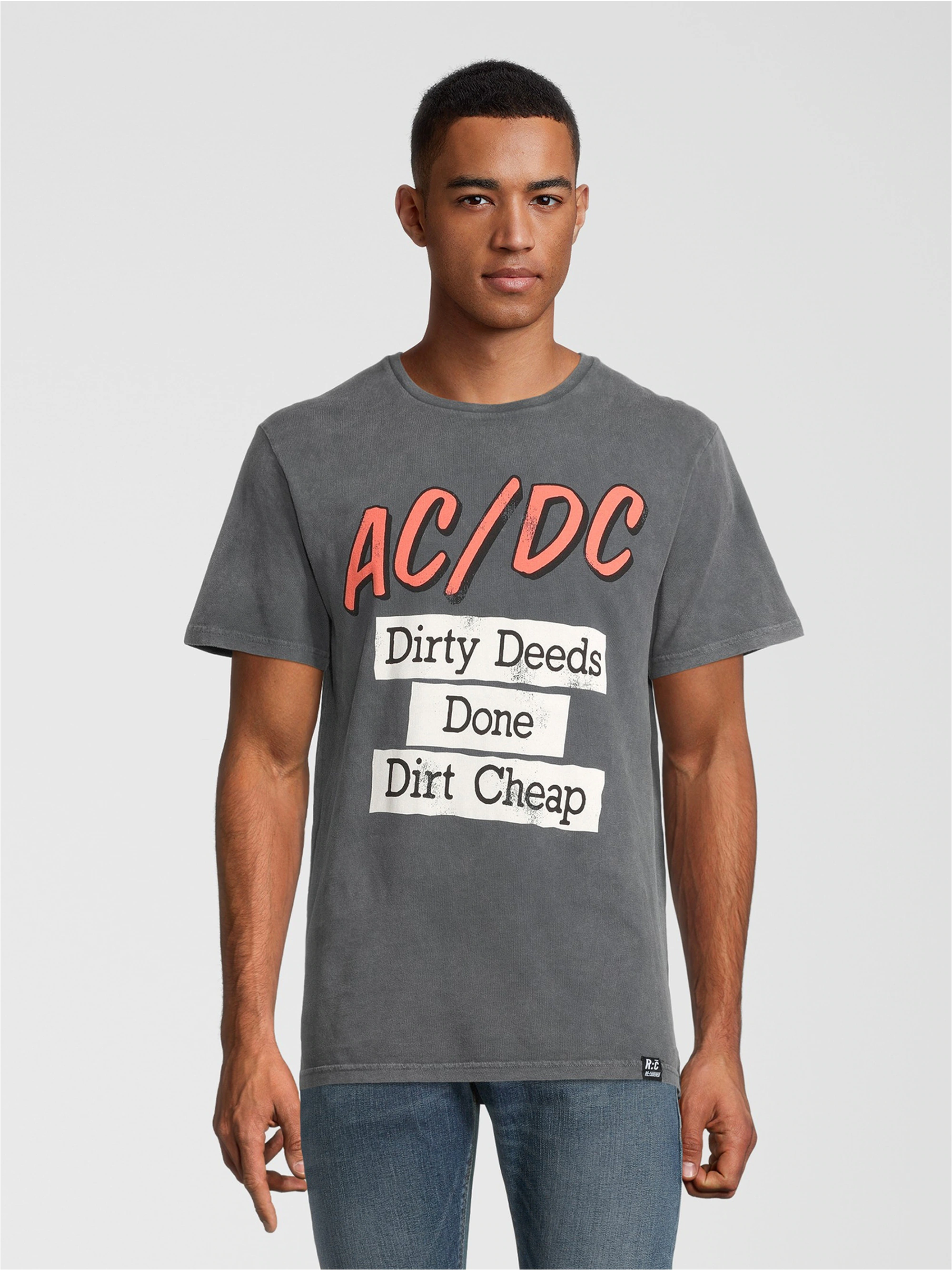 Recovered T-Shirt "ACDC Dirty Deeds Done Cheap Washed Grey", im zeitlosen D günstig online kaufen