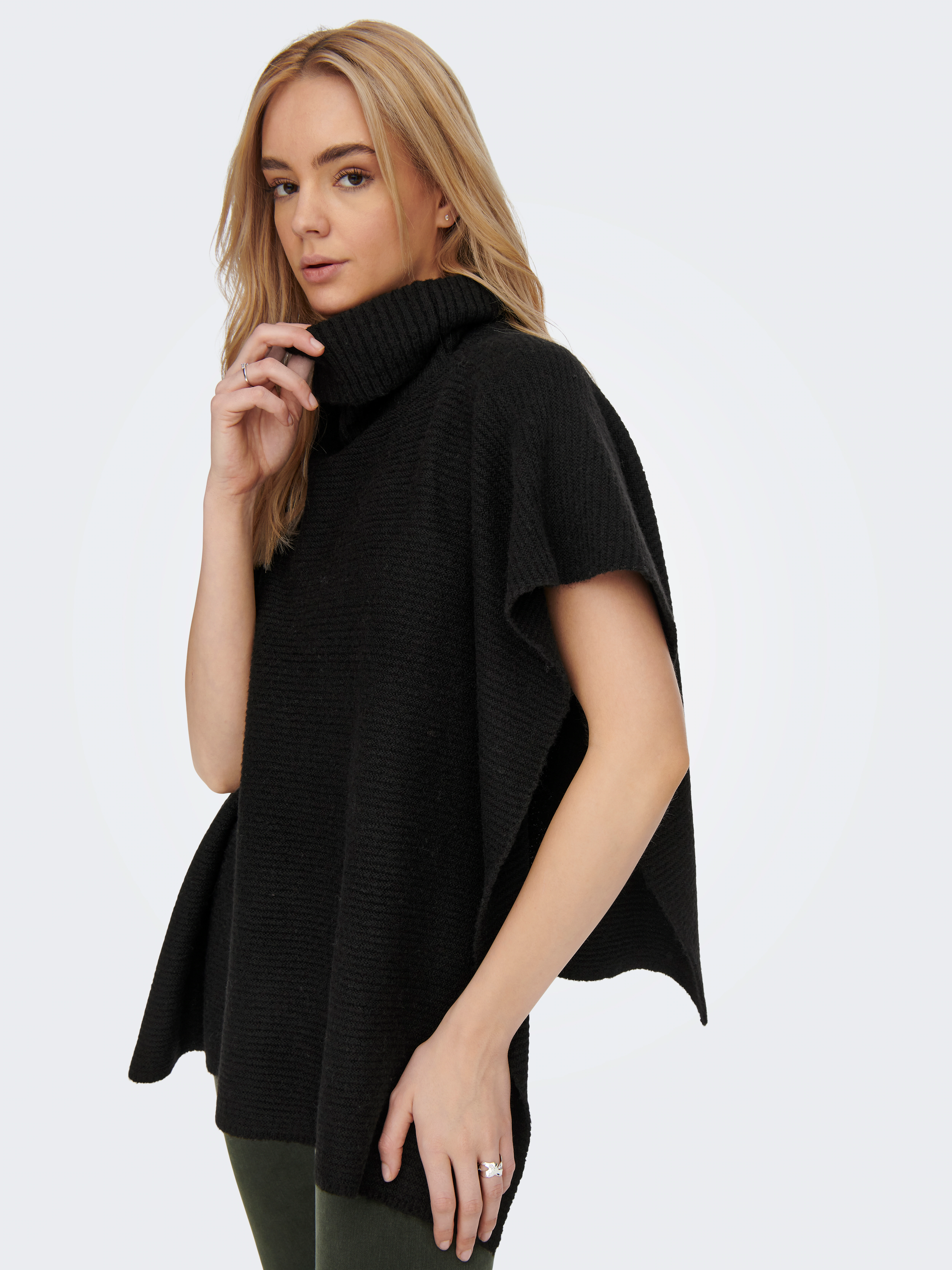 ONLY Strickponcho "ONLLOVISA LIFE KNIT PONCHO ACC", in Rippstrick Optik mit günstig online kaufen