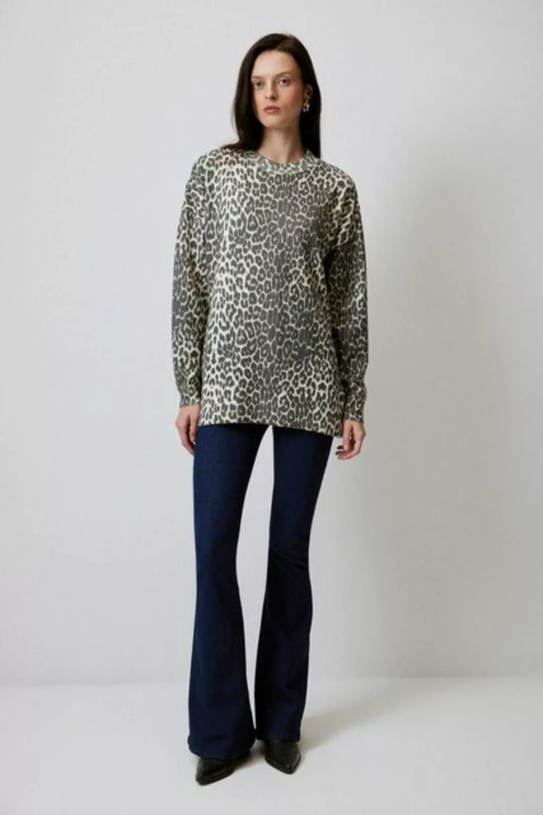 touche prive Sweatshirt STRICKTUNIKA MIT LEOPARDENMUSTER günstig online kaufen