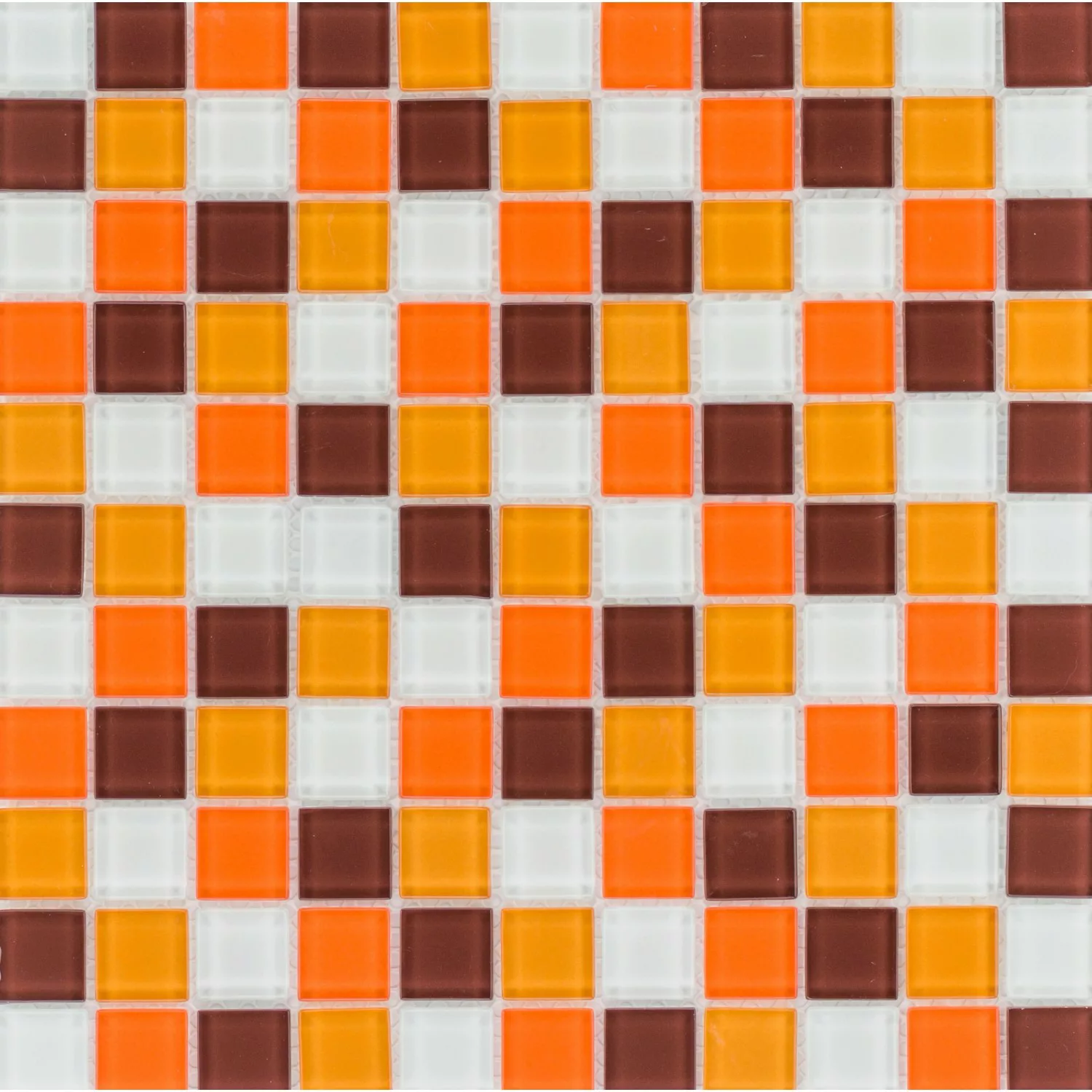 Glasmosaikmatte Simpli Orange-Braun-Mix groß 30 cm x 30 cm günstig online kaufen