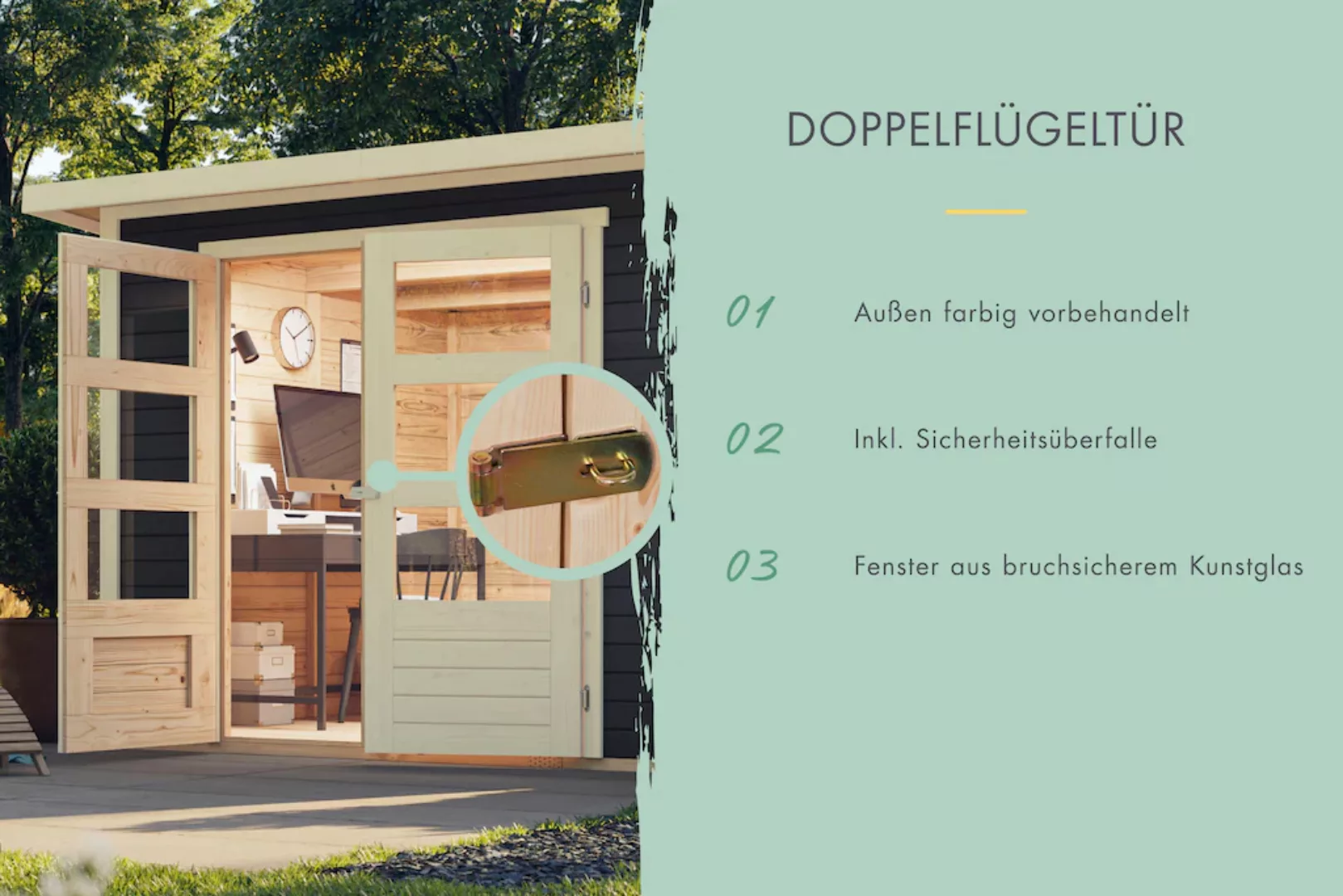KONIFERA Gartenhaus ""Sandstedt 5" terragrau", aus hochwertiger nordischer günstig online kaufen