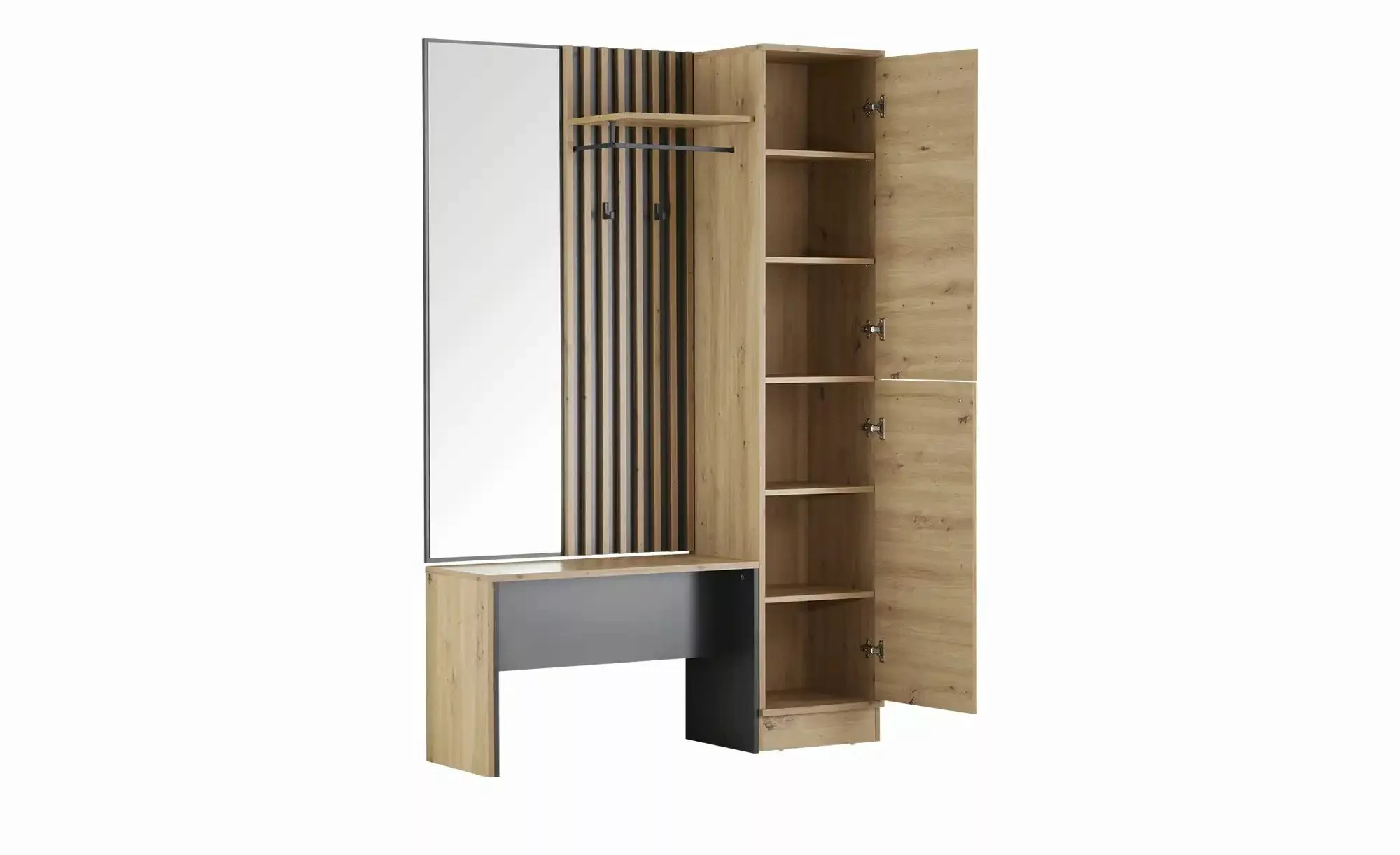 Kompaktgarderobe  Harmony ¦ holzfarben ¦ Maße (cm): B: 122 H: 190 T: 37 Gar günstig online kaufen