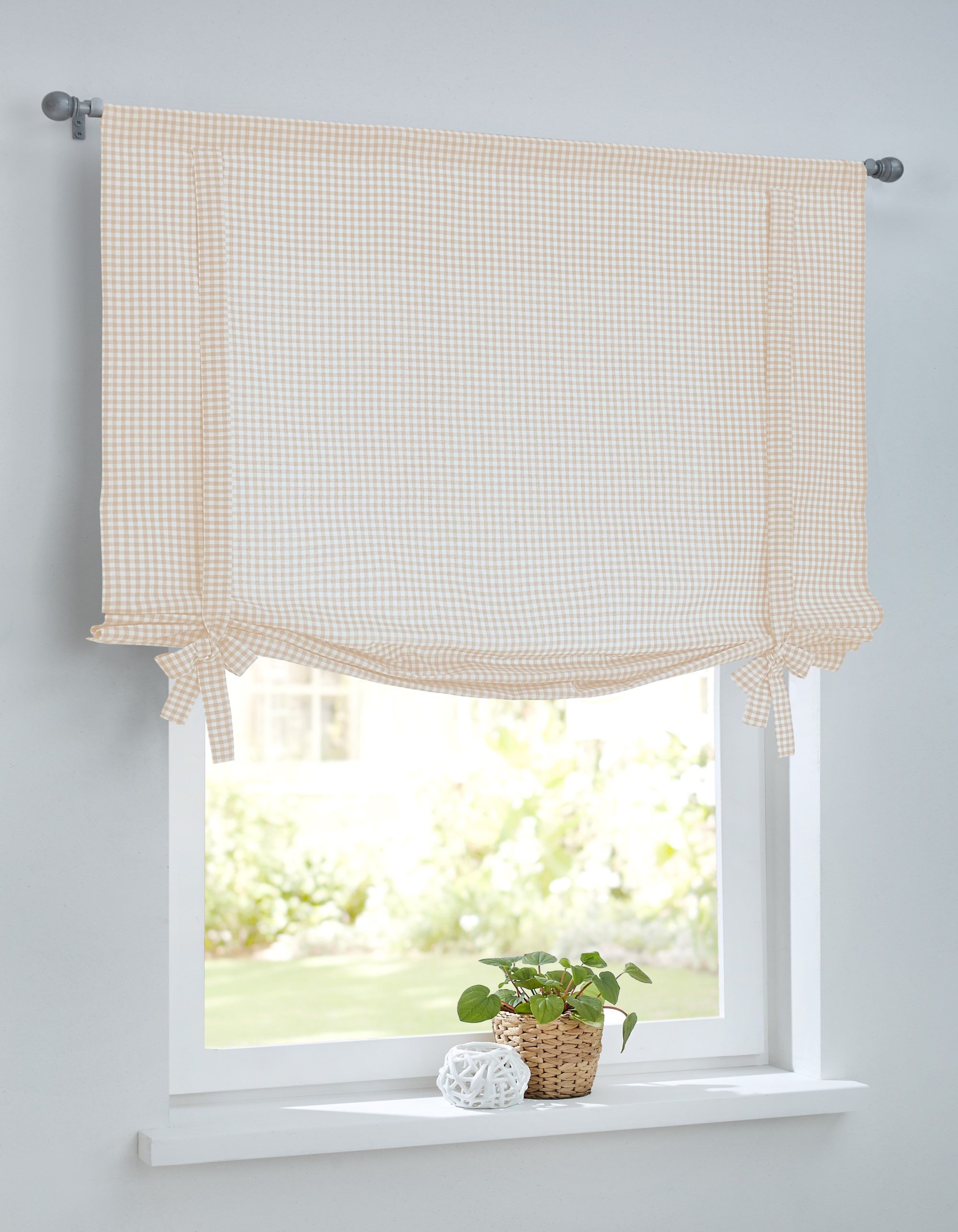 Kutti Bindegardine »Cottage Raffgardine«, (1 St.), kariert, Baumwolle, Stan günstig online kaufen