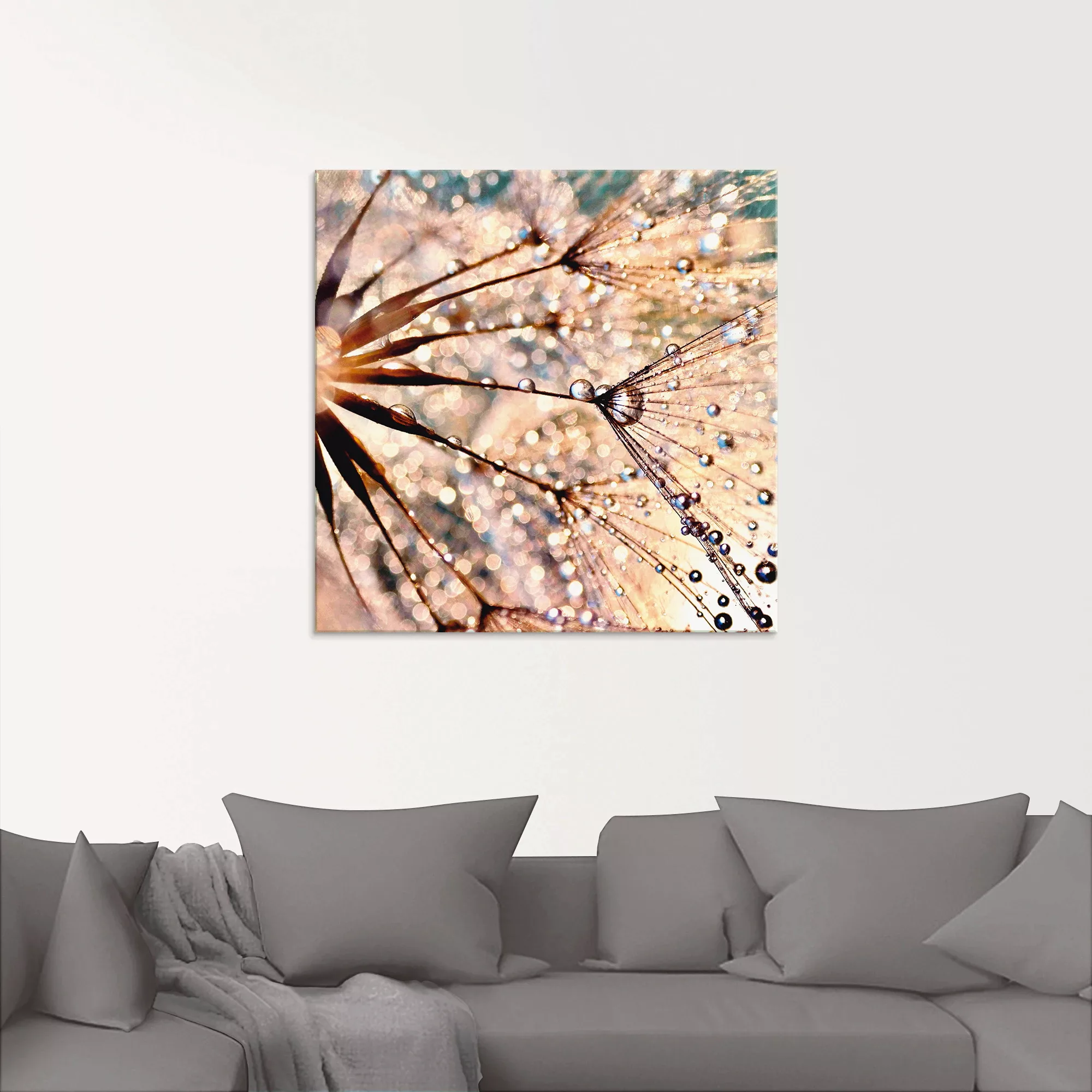 Artland Glasbild "Pusteblume - Kisses from rain", Blumen, (1 St.), in versc günstig online kaufen