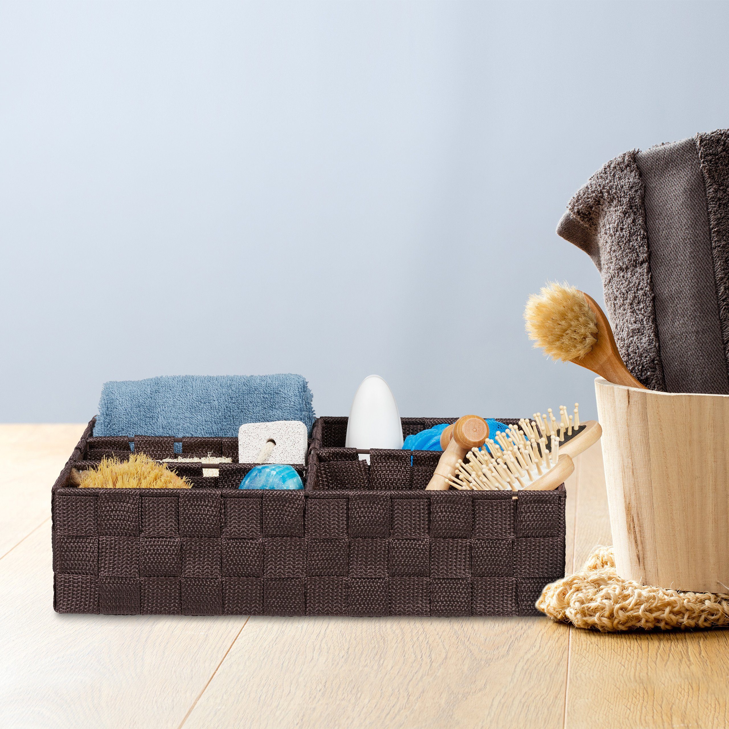 relaxdays Aufbewahrungskorb 5 Fäch, Braun günstig online kaufen