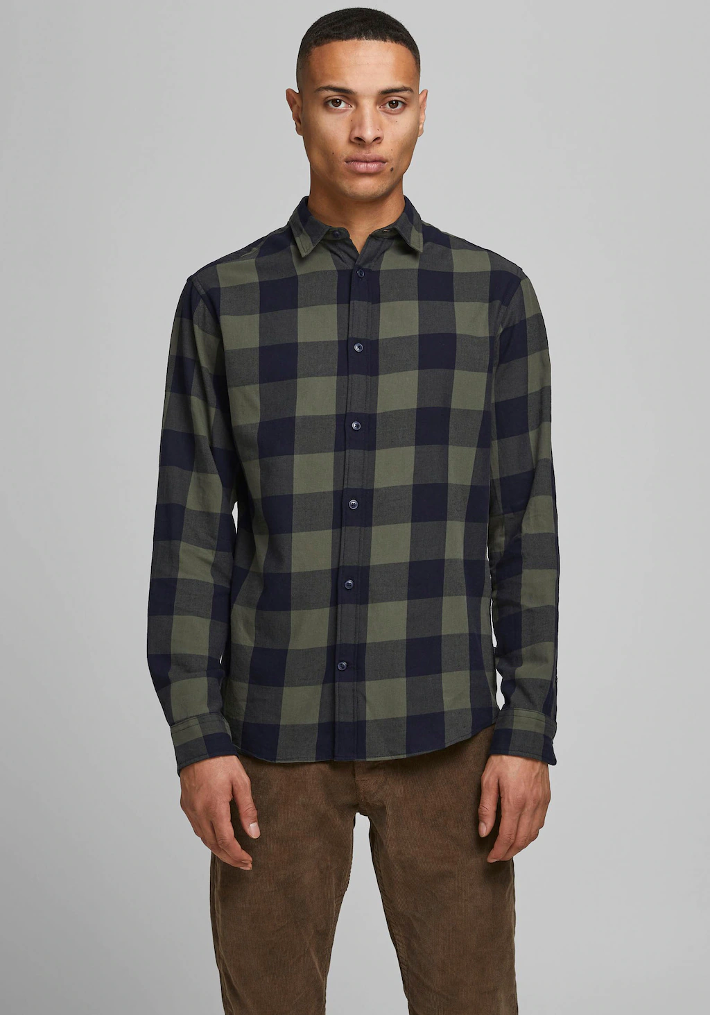 Jack & Jones Herren Freizeit Hemd JJEGINGHAM TWILL - Slim Fit günstig online kaufen