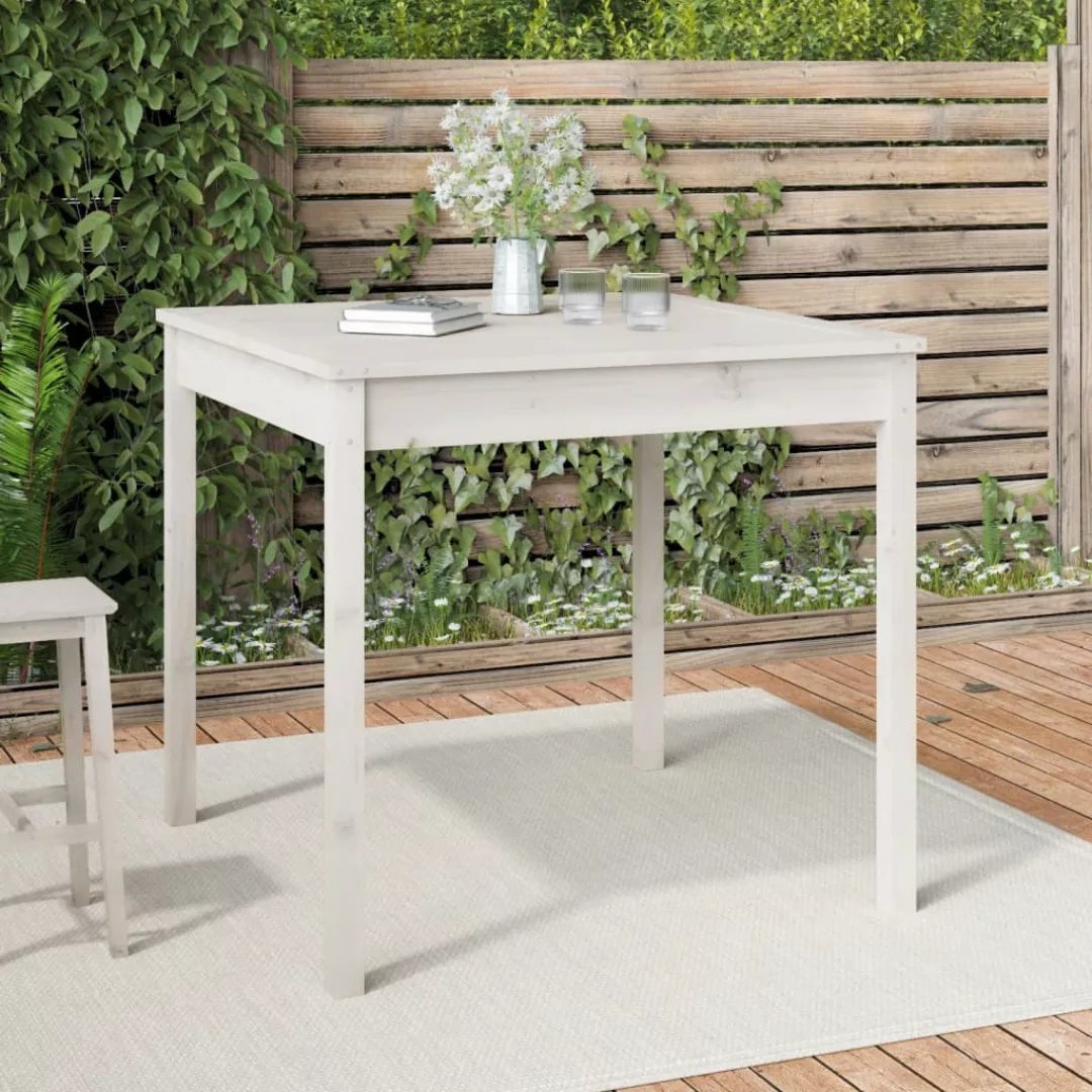Vidaxl Gartentisch Weiß 82,5x82,5x76 Cm Massivholz Kiefer günstig online kaufen