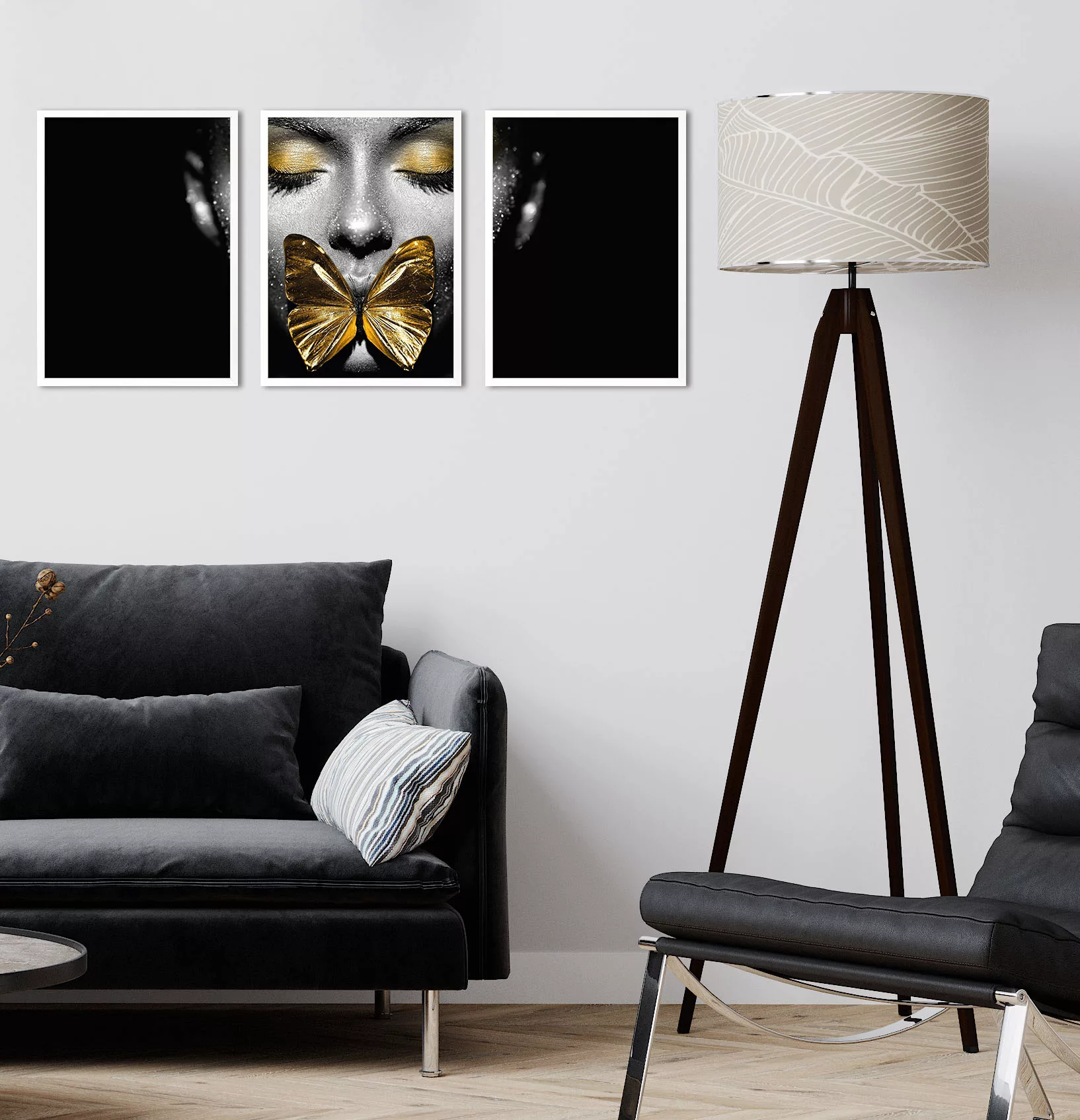 Leonique Bild mit Rahmen "Gesicht Schmetterling Gold - Gerahmter Digitaldru günstig online kaufen