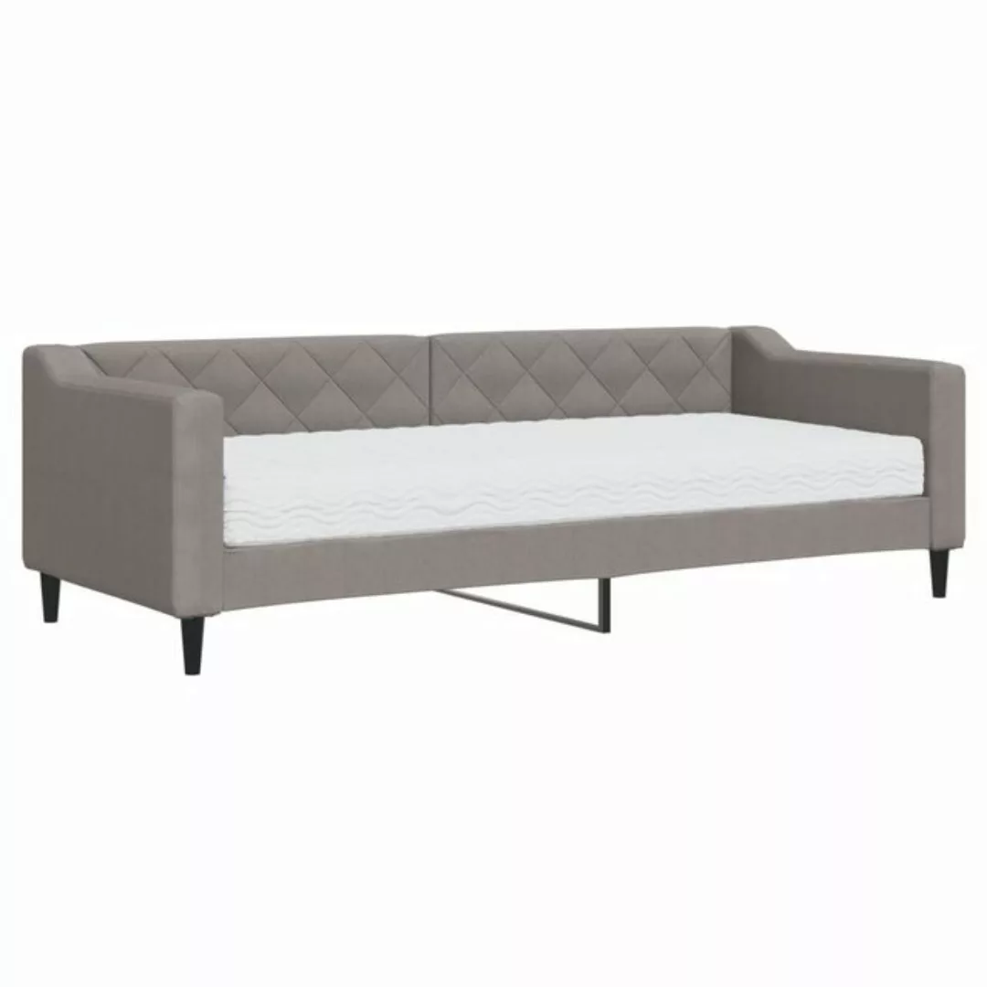 vidaXL Bett Tagesbett mit Matratze Taupe 80x200 cm Stoff günstig online kaufen