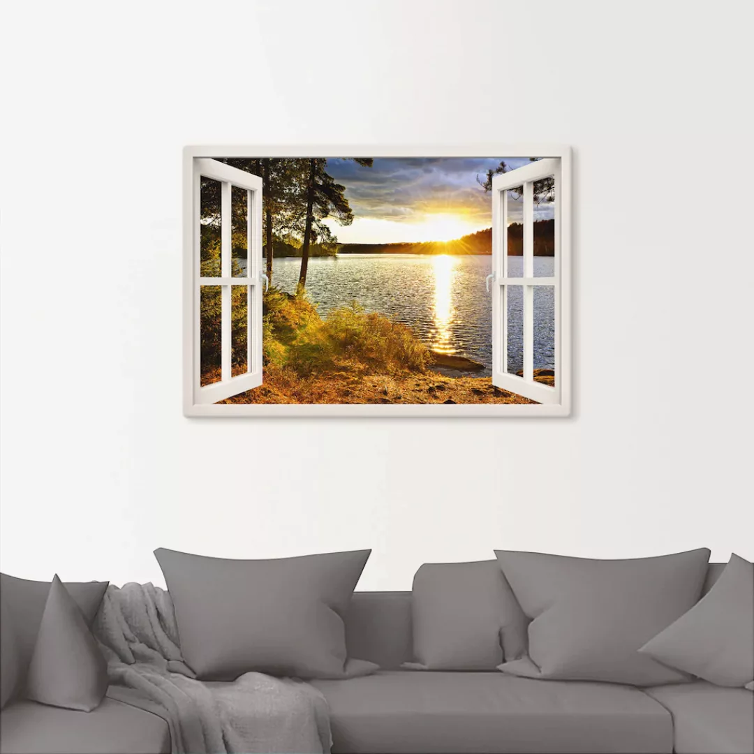 Artland Wandbild "Sonnenuntergang im Algonquin Park", Fensterblick, (1 St.) günstig online kaufen