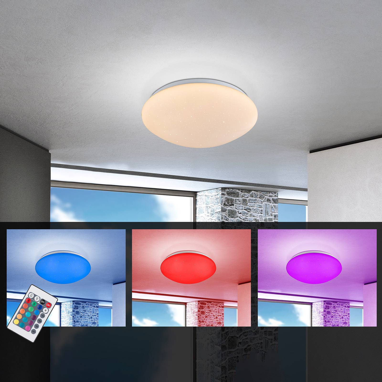 LED-Deckenleuchte Atreju I, RGBW, dimmbar, Ø 29 cm günstig online kaufen