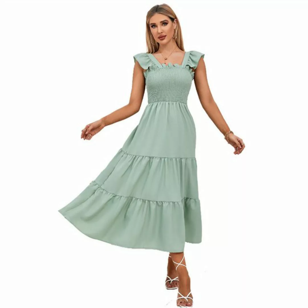 RUZU UG Dirndl Lässiges, sexy trägerloses Patchwork-Kleid im Resort-Stil mi günstig online kaufen