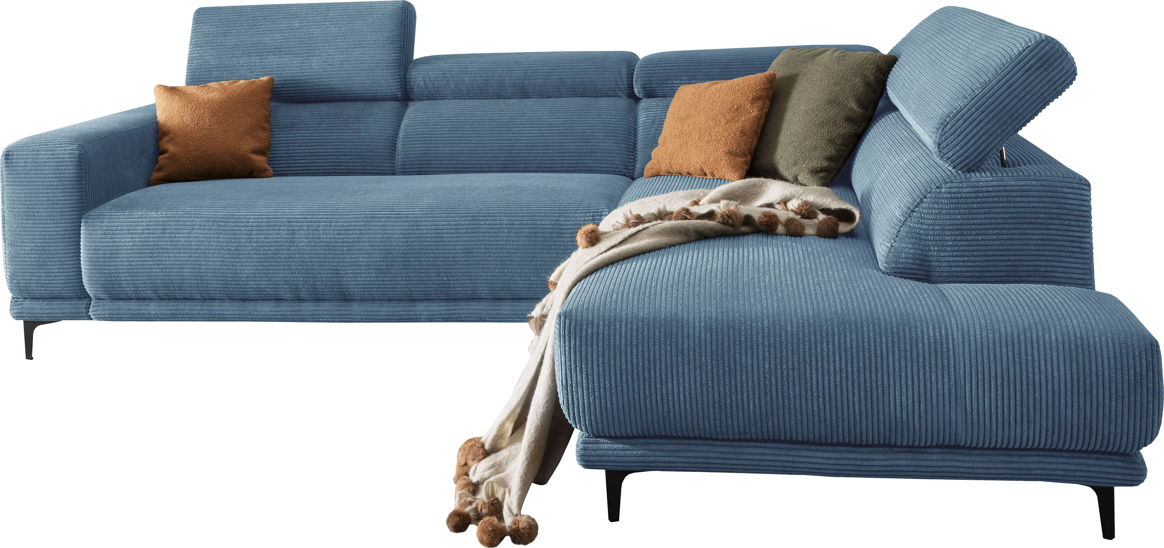 alina Ecksofa "Hikari", wahlweise mit Sitzvorzug, in modernem Cordstoff, Br günstig online kaufen