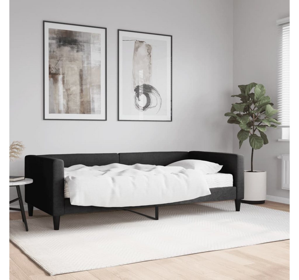 vidaXL Gästebett Gästebett Tagesbett mit Matratze Schwarz 90x190 cm Stoff B günstig online kaufen