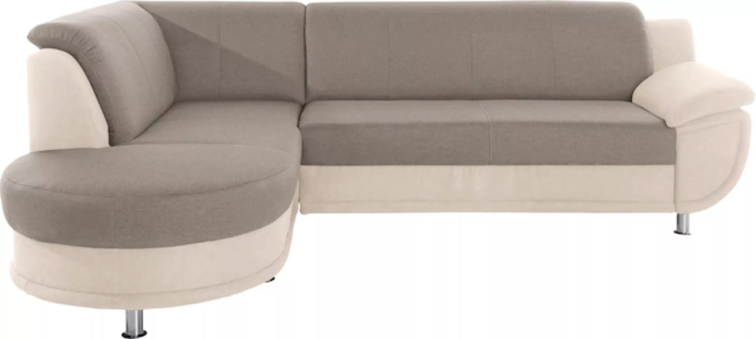 TRENDMANUFAKTUR Ecksofa "Rondo 3, zeitlos und bequem, Materialmix, breite A günstig online kaufen