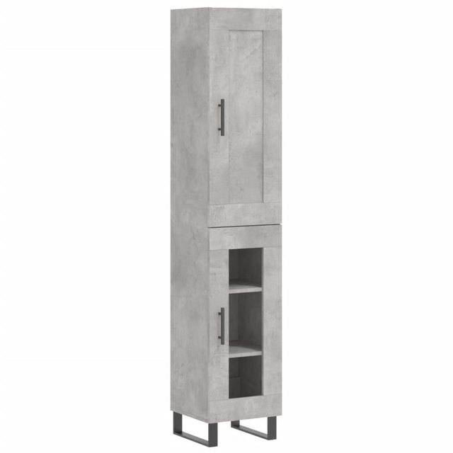 vidaXL Vitrine Highboard Betongrau 34,5x34x180 cm Spanplatte Glas Vitrine günstig online kaufen