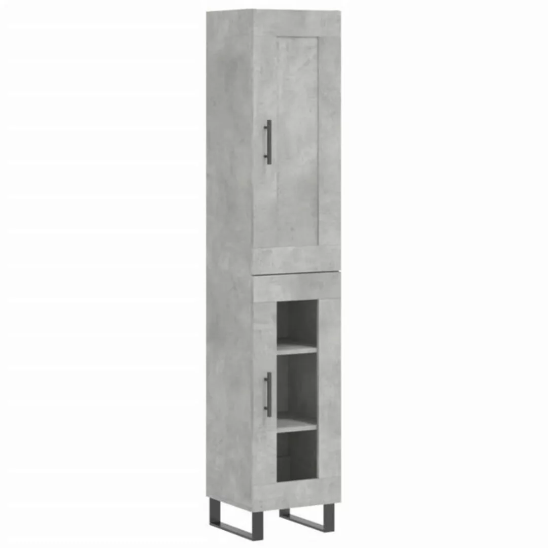 vidaXL Vitrine Highboard Betongrau 34,5x34x180 cm Spanplatte Glas Vitrine günstig online kaufen