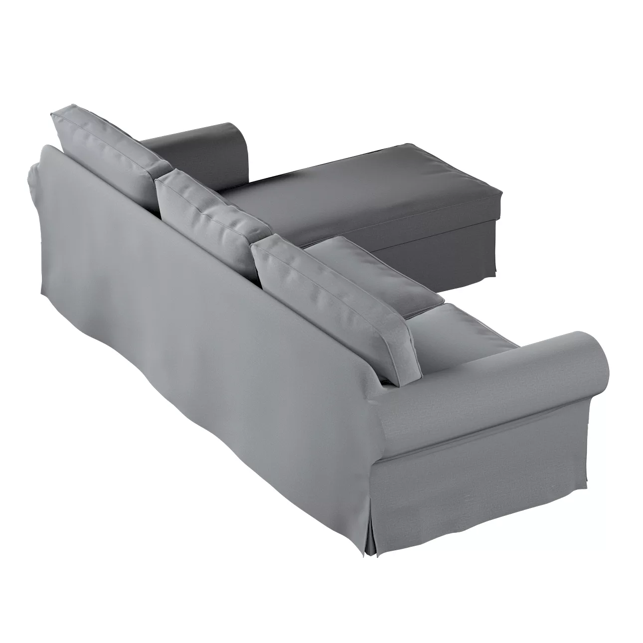 Bezug für Ektorp 2-Sitzer Sofa mit Recamiere, dunklegrau, Ektorp 2-Sitzer S günstig online kaufen