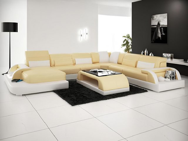 JVmoebel Ecksofa Wohnlandschaft Couch Polster Eck Garnitur Designer Lederso günstig online kaufen